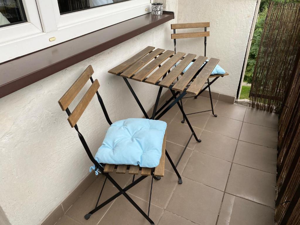 Balkón alebo terasa v ubytovaní Słoneczny apartament