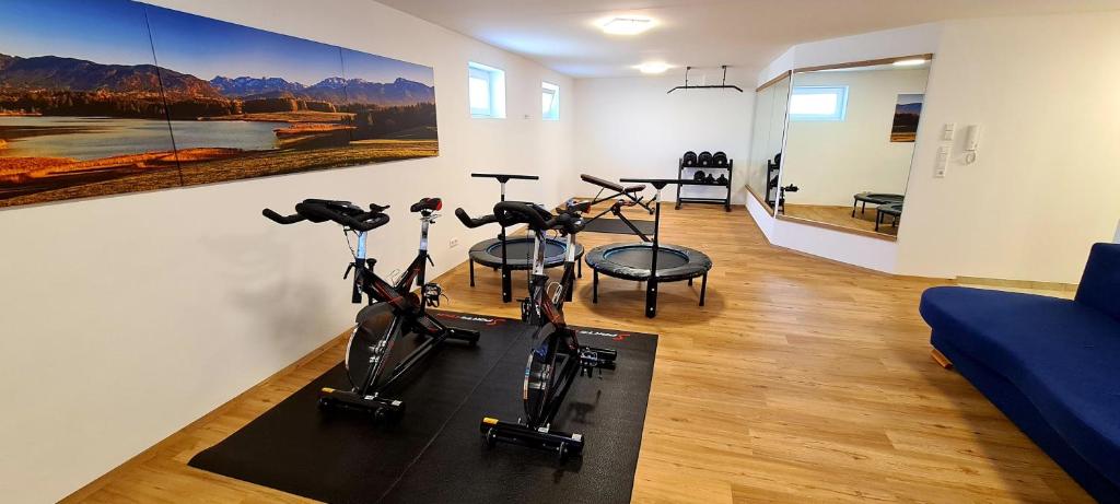 Fitness centrum a/nebo fitness zařízení v ubytování Ferienwohnung Hipp - Bockstallsee
