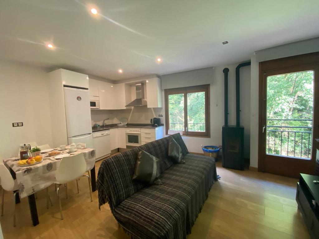 Kuchyň nebo kuchyňský kout v ubytování Precioso apartamento con vistas montaña o rio