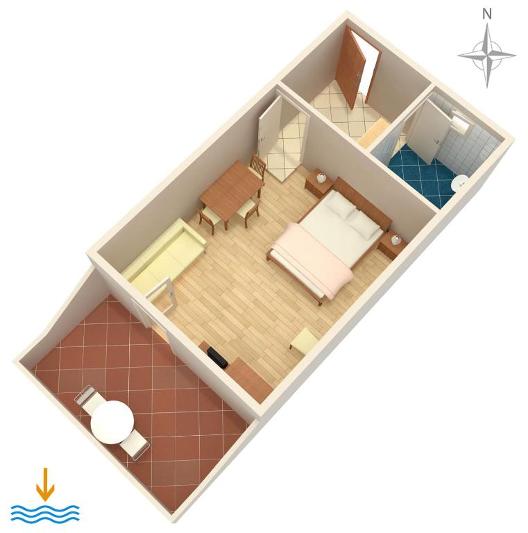 Půdorys ubytování Apartments with a swimming pool Zubovici, Pag - 9365