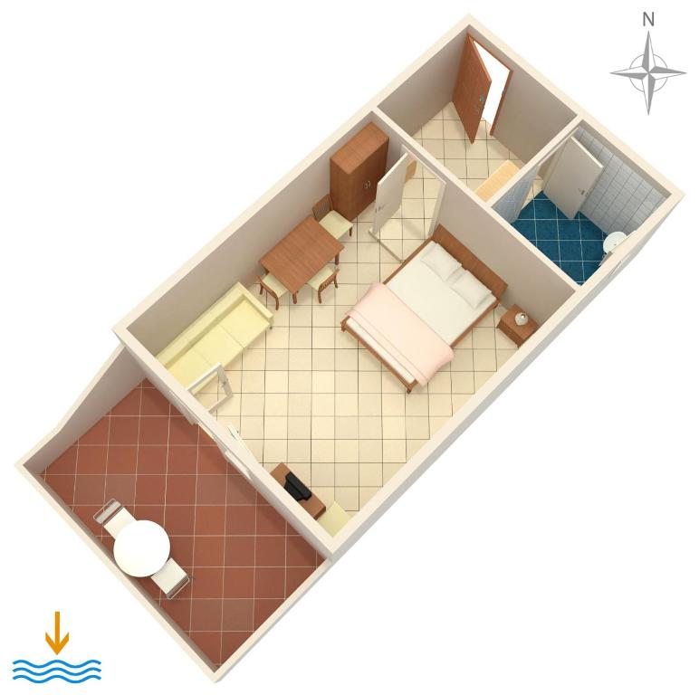 Půdorys ubytování Apartments with a swimming pool Zubovici, Pag - 9365