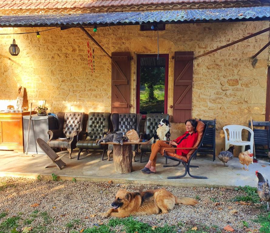 Posezení v ubytování Chambres d'hôtes Gourdon