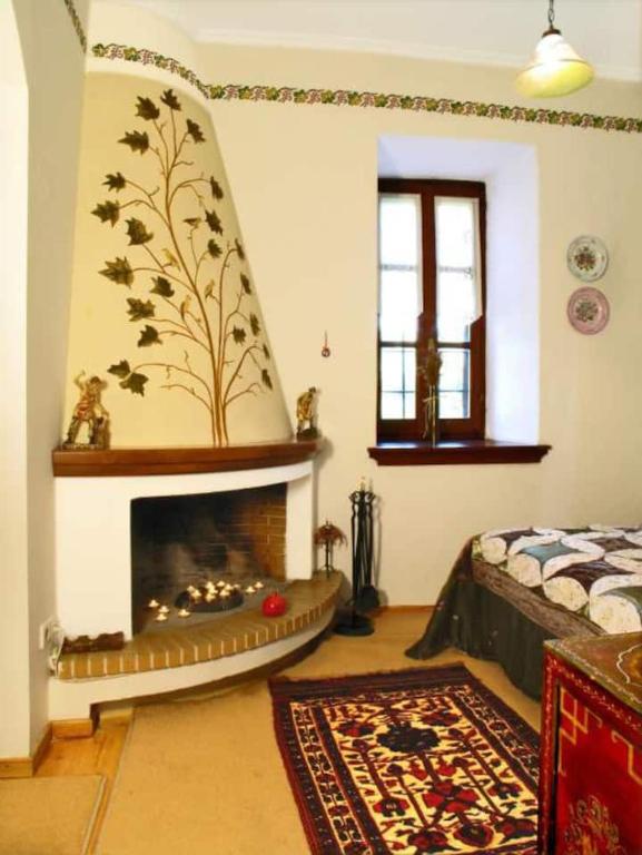 Postel nebo postele na pokoji v ubytování Archontiko Stafylopati