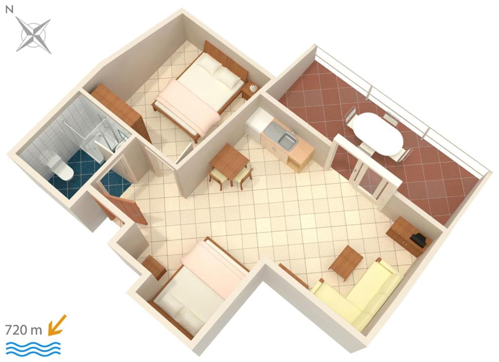 Půdorys ubytování Apartments with WiFi Rovinj - 9702