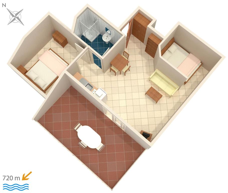 Půdorys ubytování Apartments with WiFi Rovinj - 9702