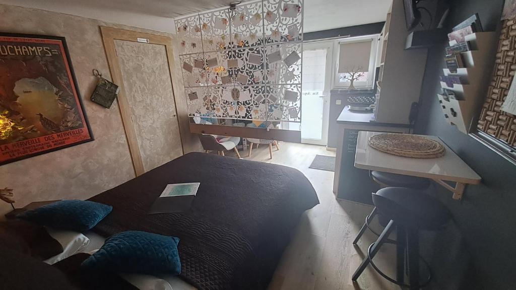 TV a/nebo společenská místnost v ubytování "En Aqualye" chambre privative chez l'habitant