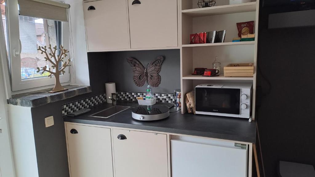 Kuchyň nebo kuchyňský kout v ubytování "En Aqualye" chambre privative chez l'habitant