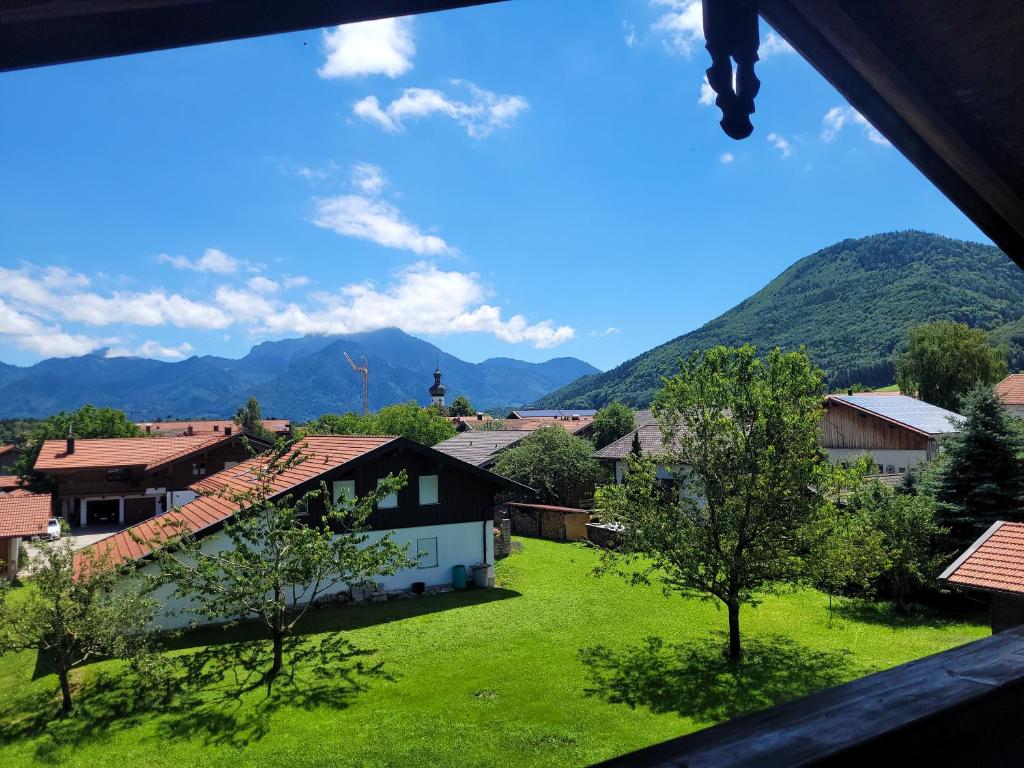 a view of the village from the window of a house at Ertlhof Rottau in Rottau