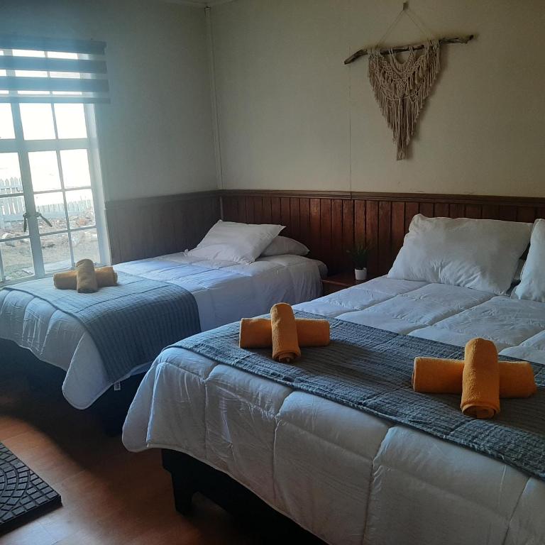 Voodi või voodid majutusasutuse Riverline lodge toas