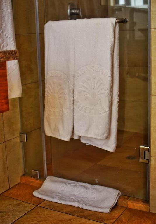 Koupelna v ubytování Hotel Ambassador