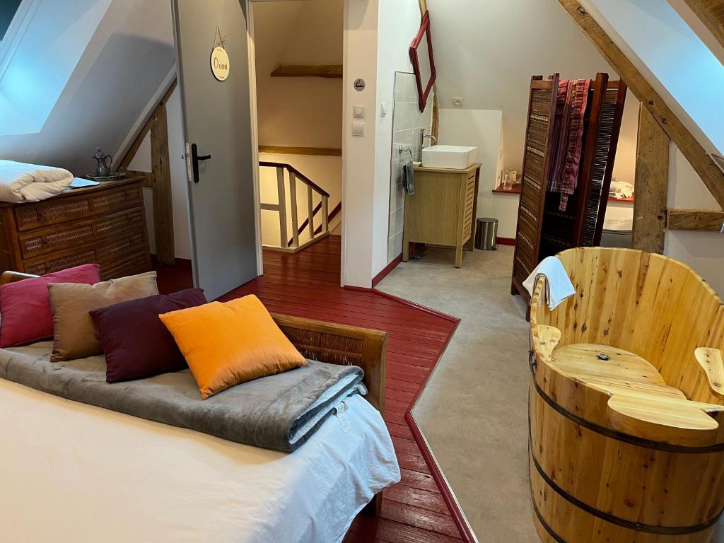 Posezení v ubytování Le Moulin Sainte Marie, chambres d'hôtes et Gîte