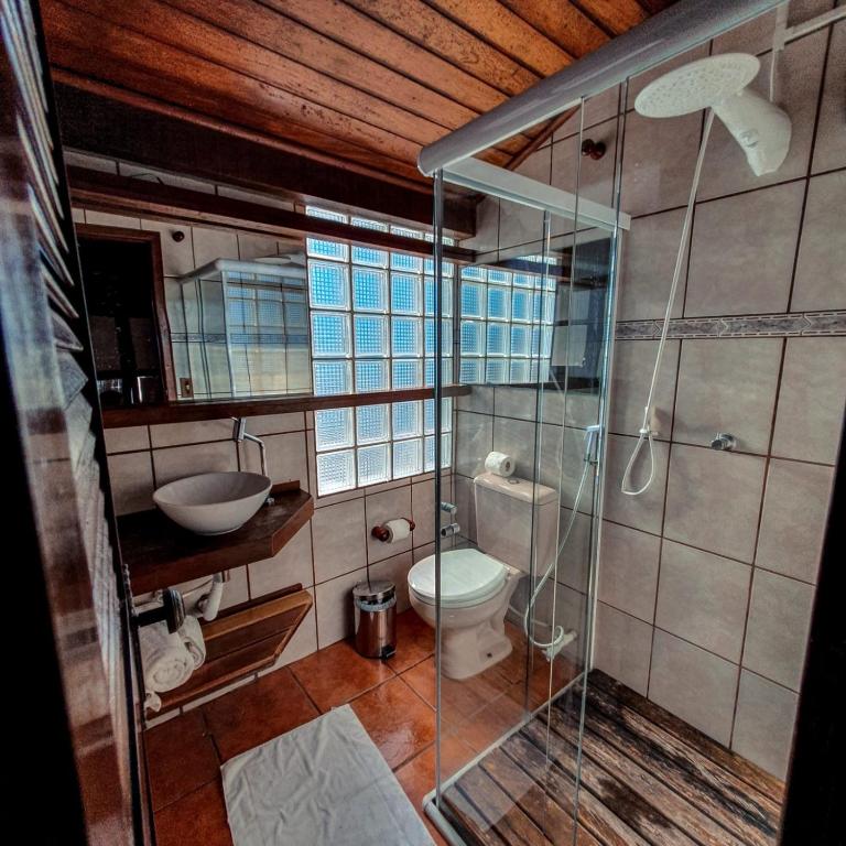 Koupelna v ubytování Orlanova Hotel