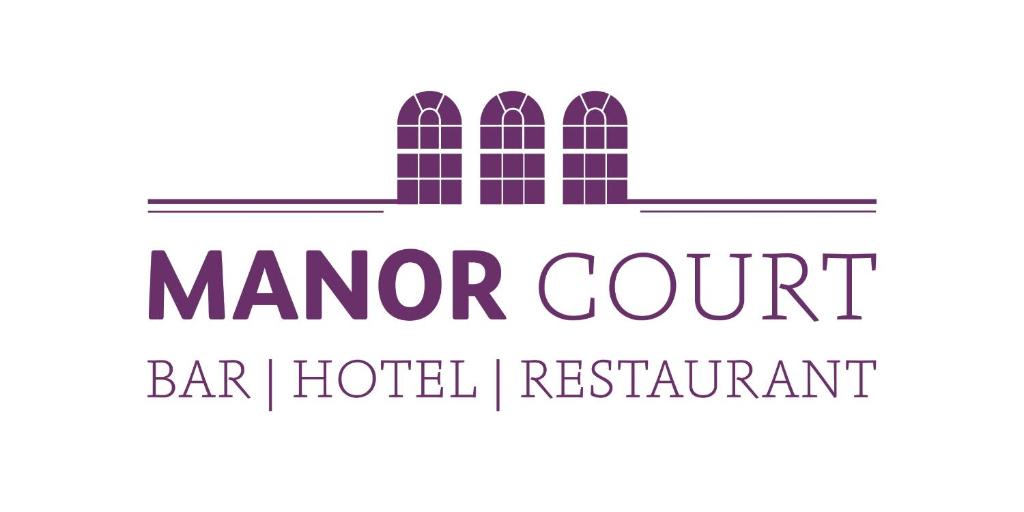 布里德靈頓的住宿－Manor Court Hotel，酒吧酒店餐厅的标志