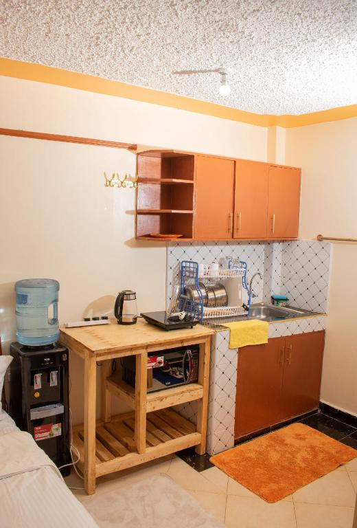 Kuchyň nebo kuchyňský kout v ubytování Nelly fully furnished studios