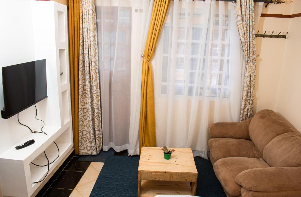 TV a/nebo společenská místnost v ubytování Nelly fully furnished studios