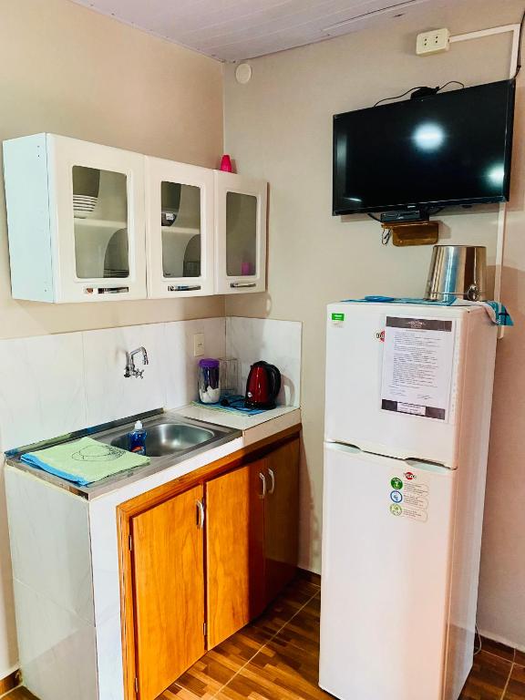 Kuchyň nebo kuchyňský kout v ubytování SV Apart Hotel