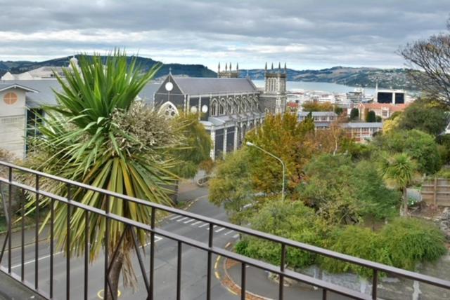 a view of a city from a balcony at City Views on Rattray in Dunedin
