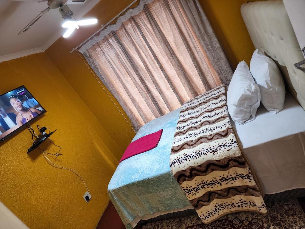 Μια τηλεόραση ή/και κέντρο ψυχαγωγίας στο WAMPEX GUEST HOUSE IN NORTHAM CBD 239 COAL STREET