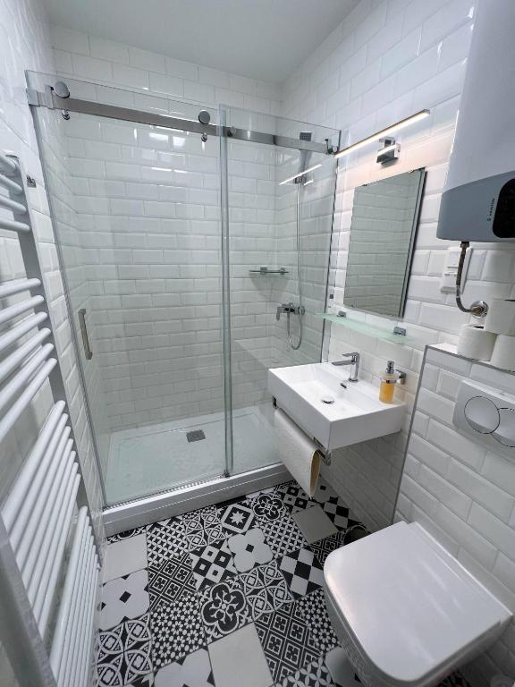 Koupelna v ubytování Lujza Apartman