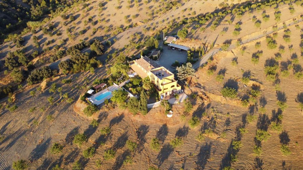 an aerial view of a house on a hill at Casa Joya in La Losilla