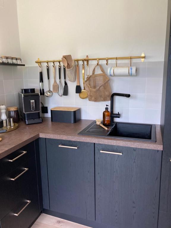 Kuchyňa alebo kuchynka v ubytovaní DAS ERWIN Design-Bungalow (Nähe Velden/Wörthersee)