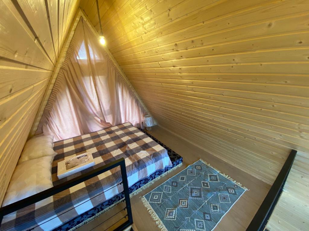 an overhead view of a small room in a yurt at La Baita - ლა ბაიტა 2 in Tbilisi City