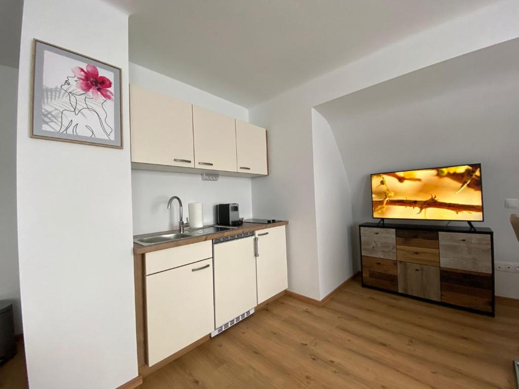 Kuchyň nebo kuchyňský kout v ubytování Private Zimmer HoAp