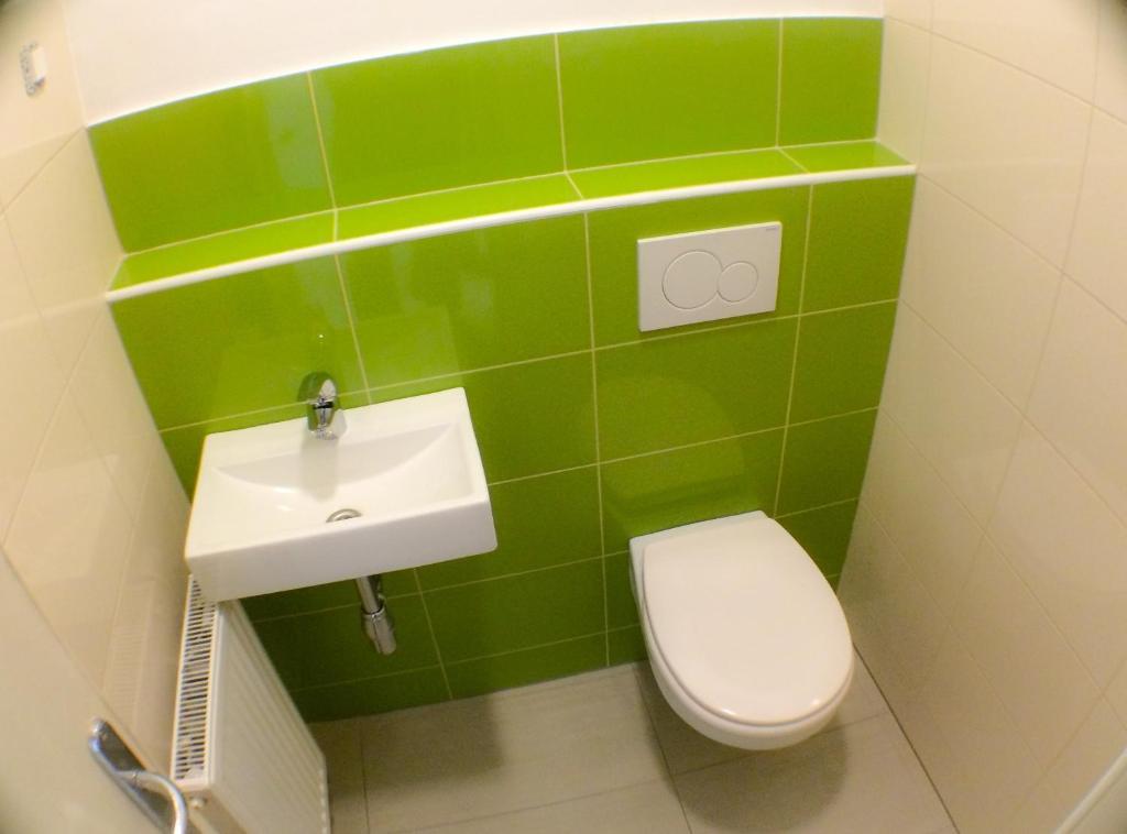 Koupelna v ubytování Hostel Vrba