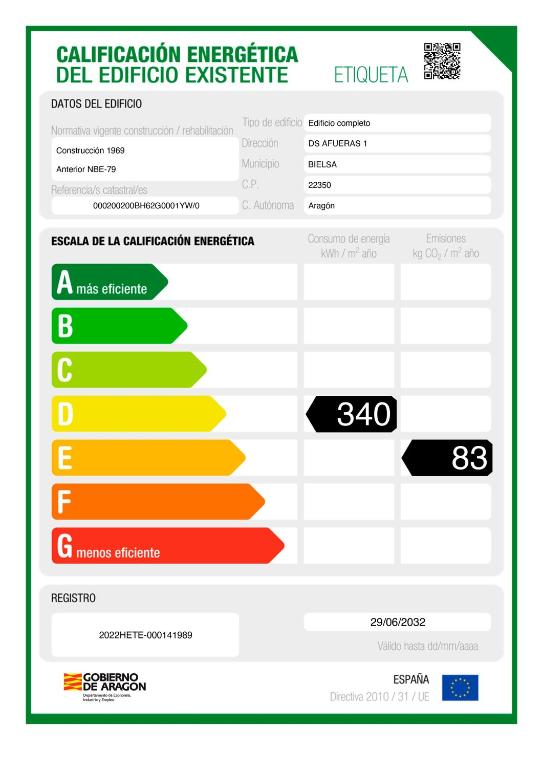 Captura de pantalla de una pantalla de teléfono celular con un diagrama en Parador de Bielsa, en Espierba