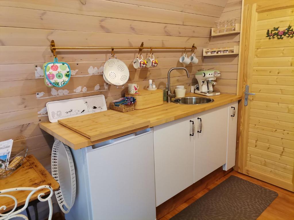 Kuchyň nebo kuchyňský kout v ubytování Tiny Cottage CASA UCCELLO