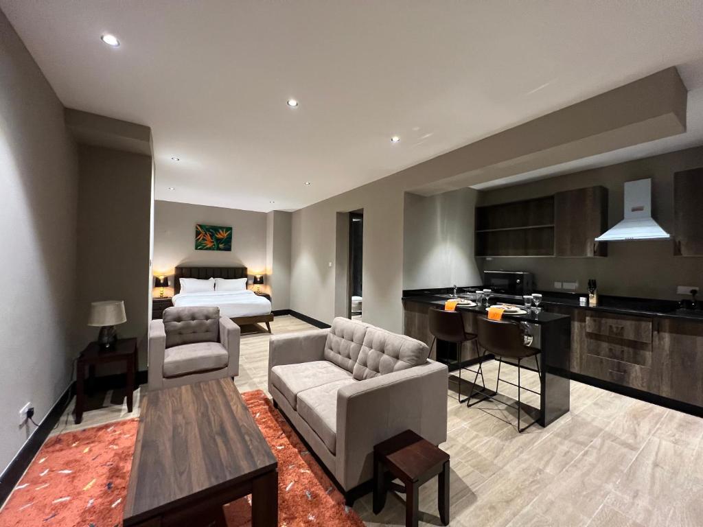 Kuchyň nebo kuchyňský kout v ubytování Sincerely Yours Suites & Serviced Apartments