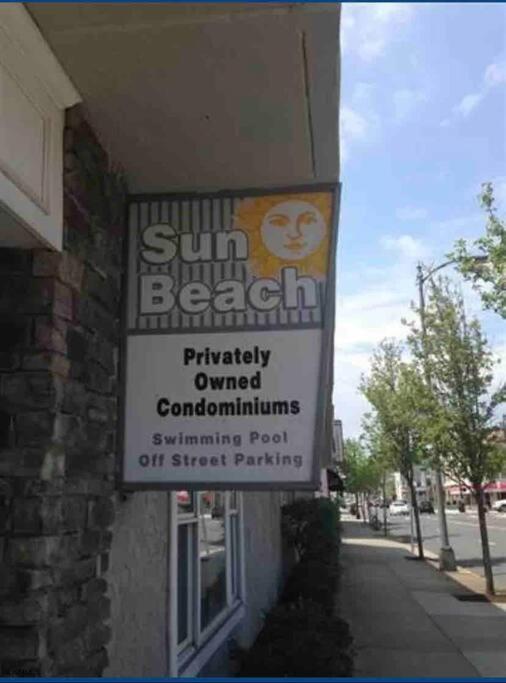 a sign on the side of a building at Sunbeach Condo 900 Wesley Avenue Unit 109 in Ocean City
