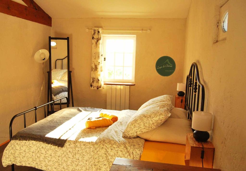 Chenac Saint Seurin D'uzetにあるLogis de Chenacのベッドルーム(ベッド1台、窓付)