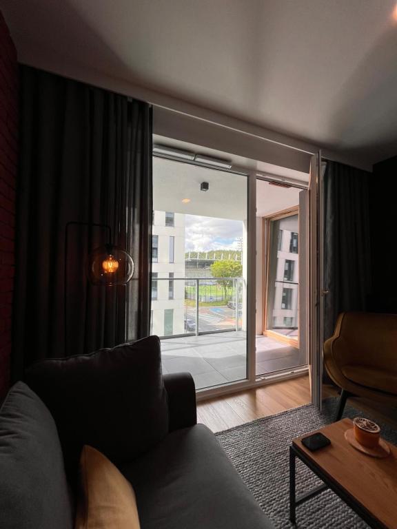 Posezení v ubytování Apartamenty BRUNO i BIANCA w Symphony Modern Tower Gdynia 2 i 3 piętro