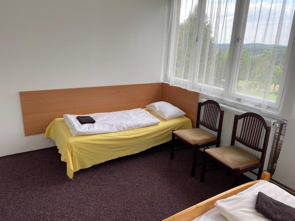 Postel nebo postele na pokoji v ubytování Penzion Na Srubech