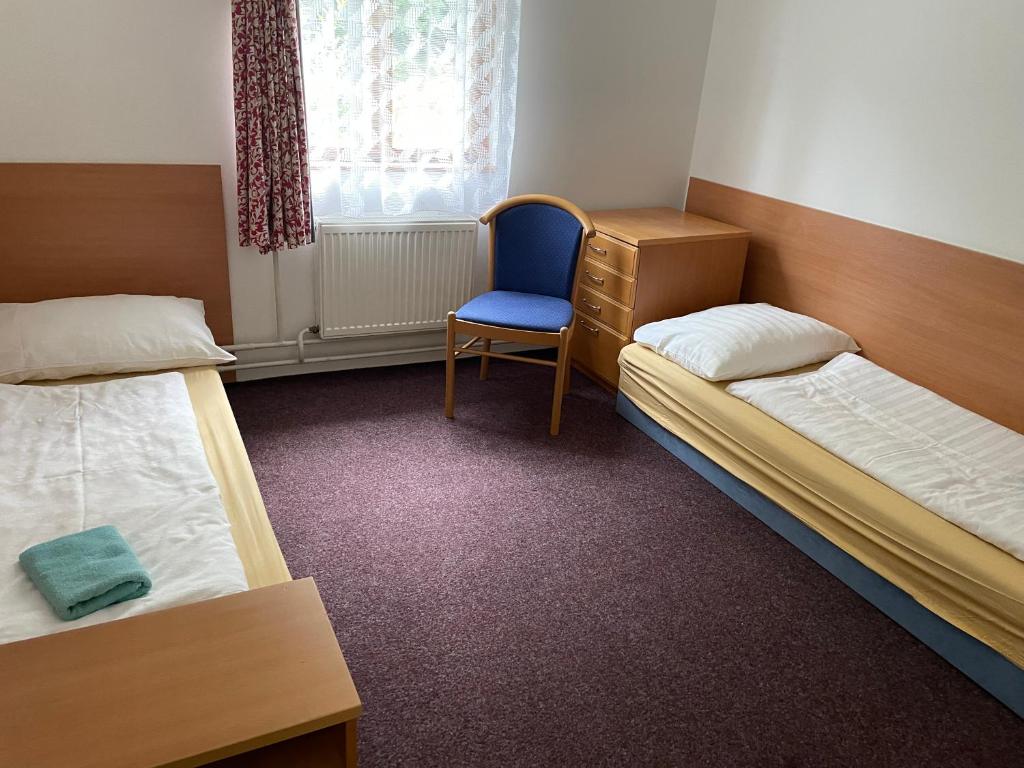 Postel nebo postele na pokoji v ubytování Penzion Na Srubech