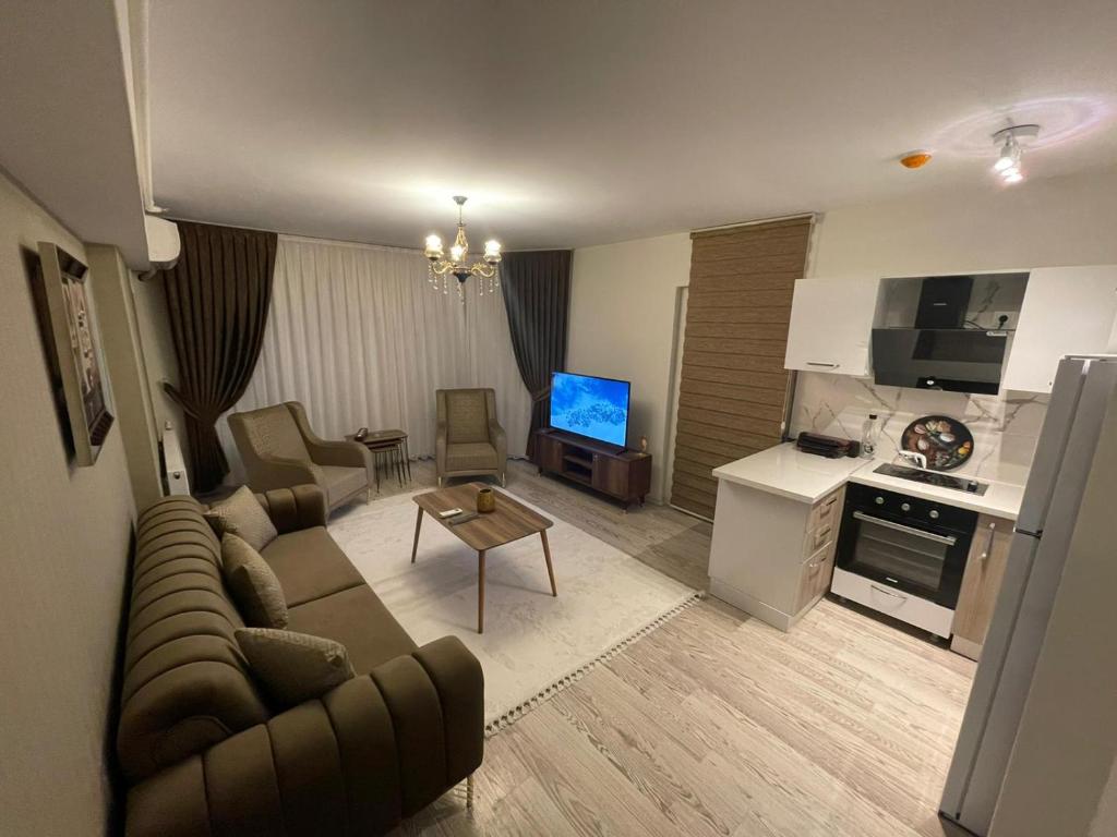 TV a/nebo společenská místnost v ubytování King Suite AM2