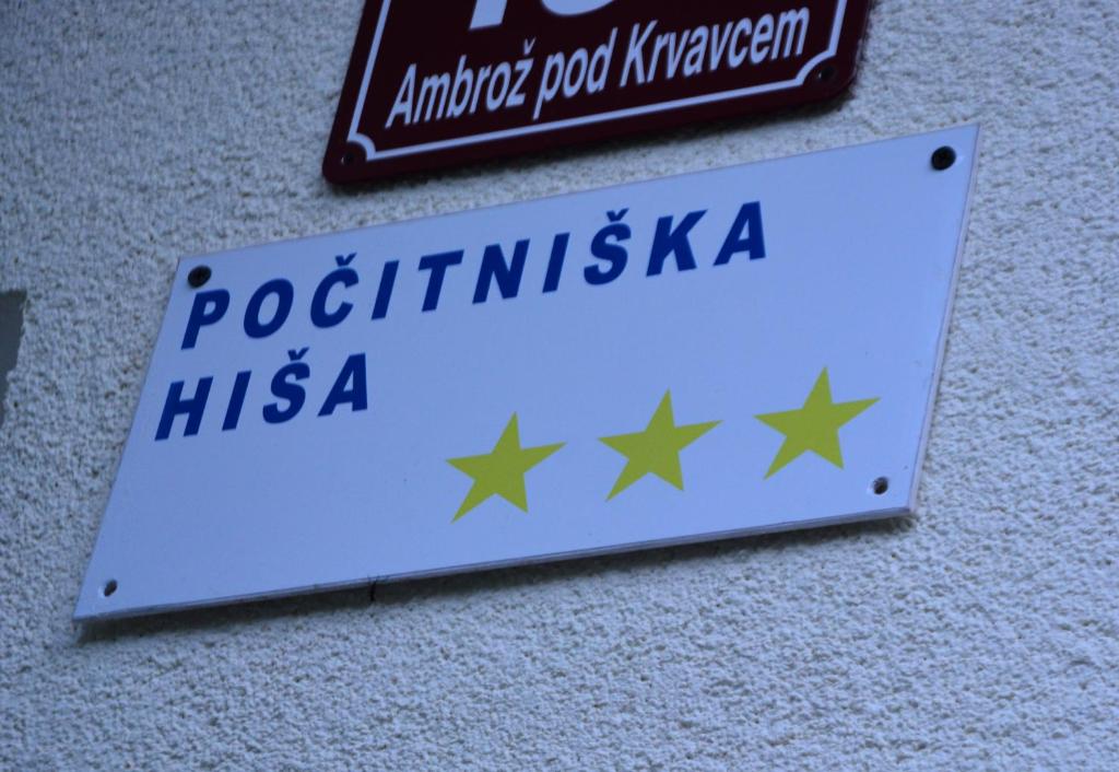 Certifikát, hodnocení, plakát nebo jiný dokument vystavený v ubytování Hiša v mesečini - Moonlight house