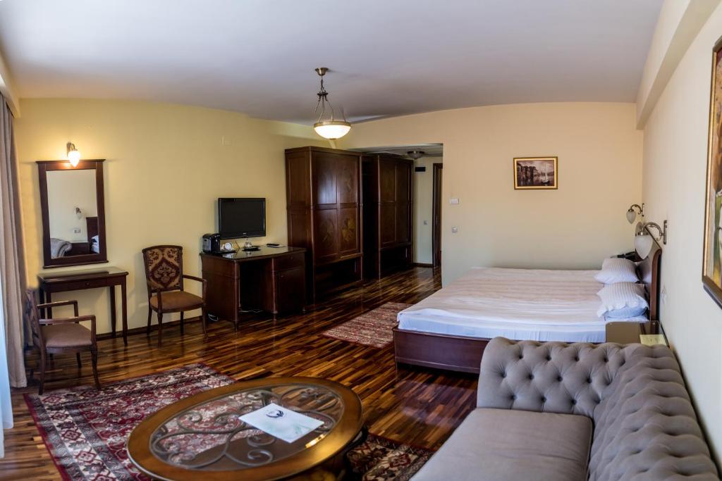 TV a/nebo společenská místnost v ubytování The Elite - Oradea's Legendary Hotel