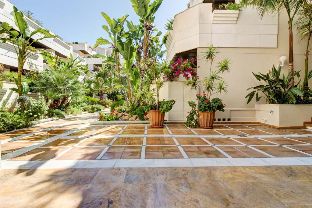 A garden outside Colorlife Apartment