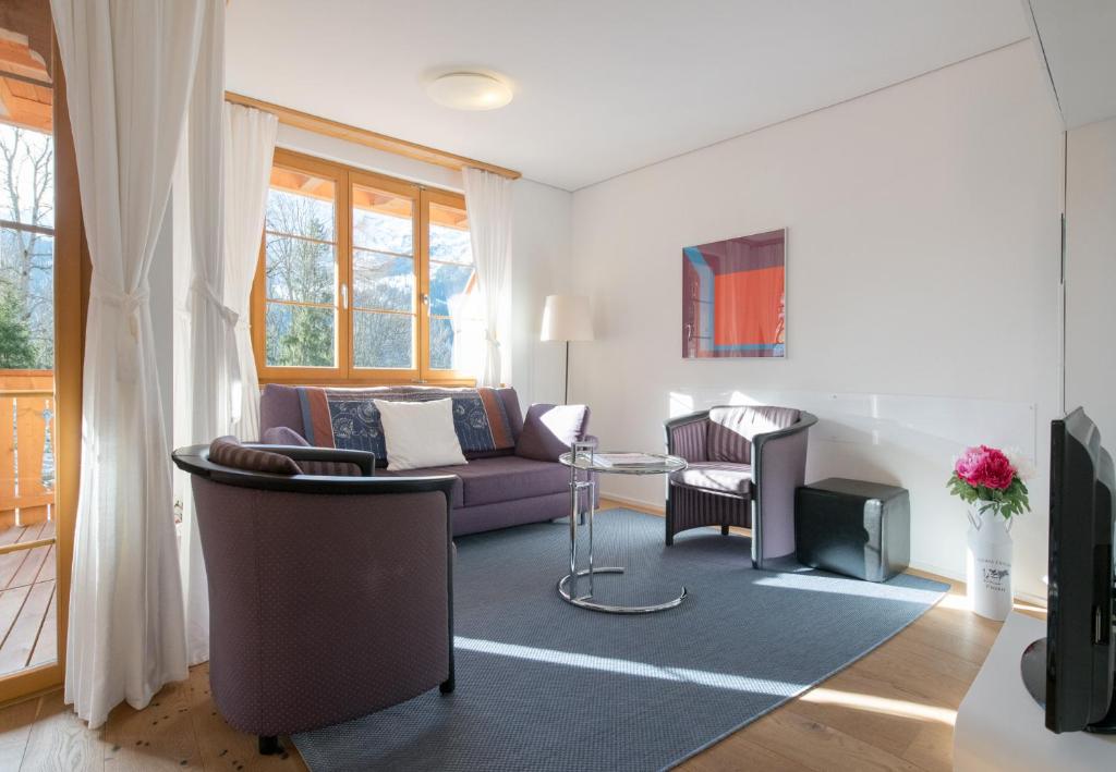 Posezení v ubytování Panoramapark Soleil Chalet B