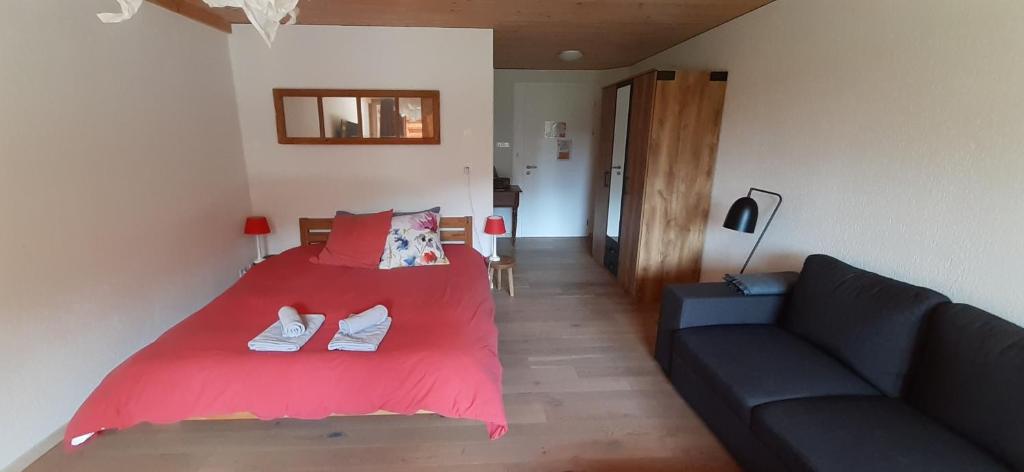 Postel nebo postele na pokoji v ubytování La Joux Chaupe