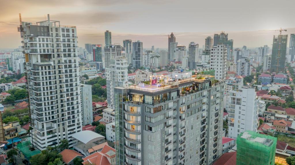 Nespecifikovaný výhled na destinaci Phnompenh nebo výhled na město při pohledu z hotelu