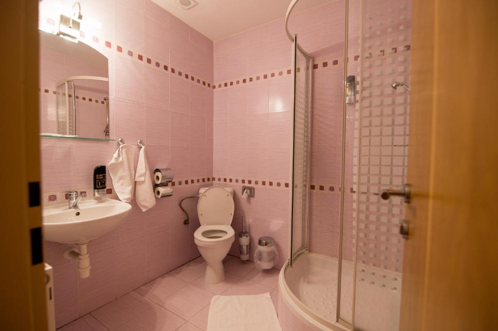 Koupelna v ubytování Hotel Clavis
