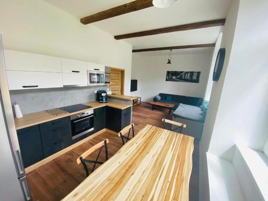 Kuchyň nebo kuchyňský kout v ubytování Apartmán D8 - Woody