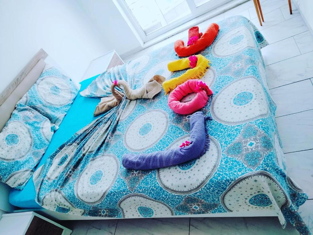 Postel nebo postele na pokoji v ubytování BELKA GOLF RESİDENCE Deluxe apt Poolside BELEK