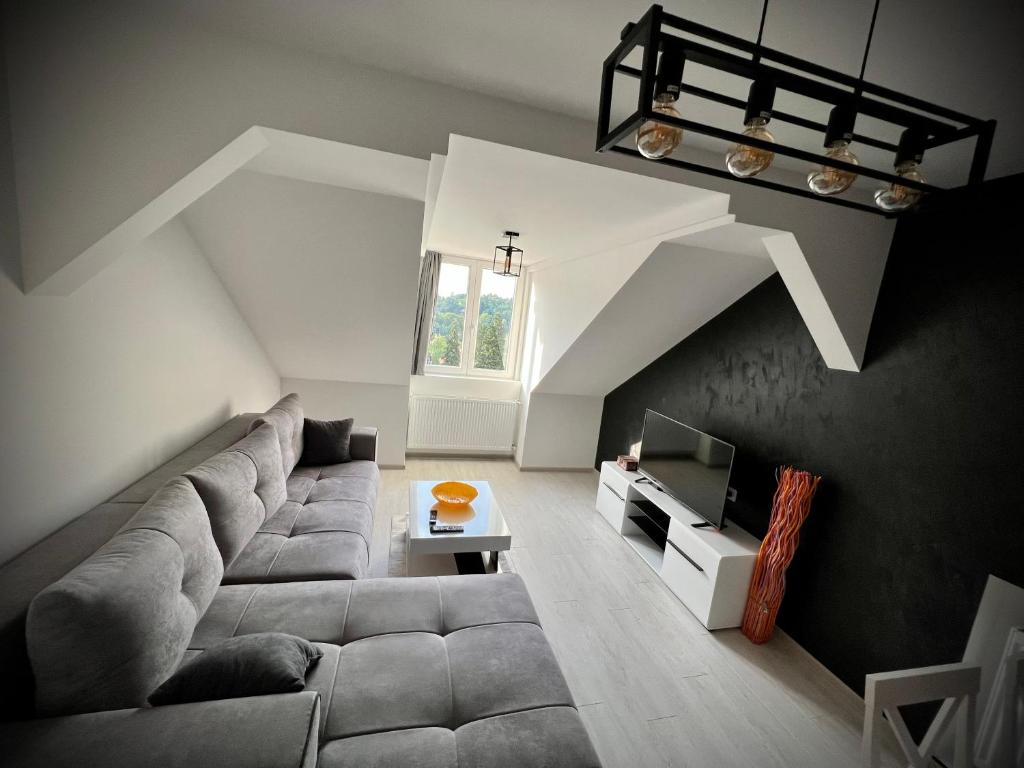 Posezení v ubytování Lux Apartman Rudnik