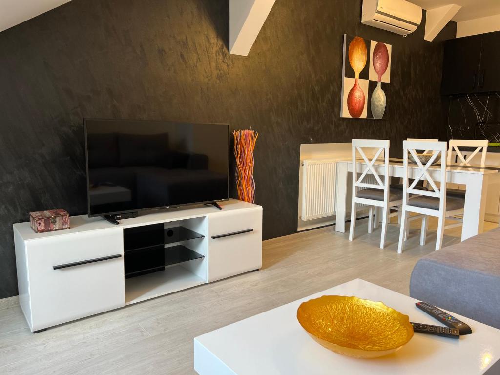 TV a/nebo společenská místnost v ubytování Lux Apartman Rudnik