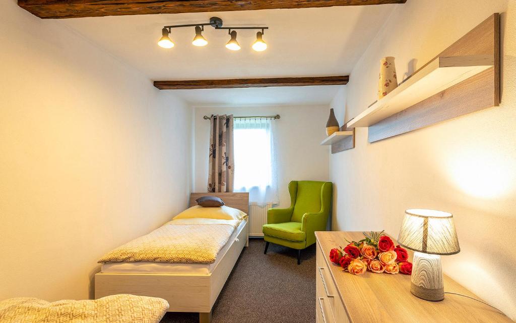 Postel nebo postele na pokoji v ubytování Apartmány pri Dunajci