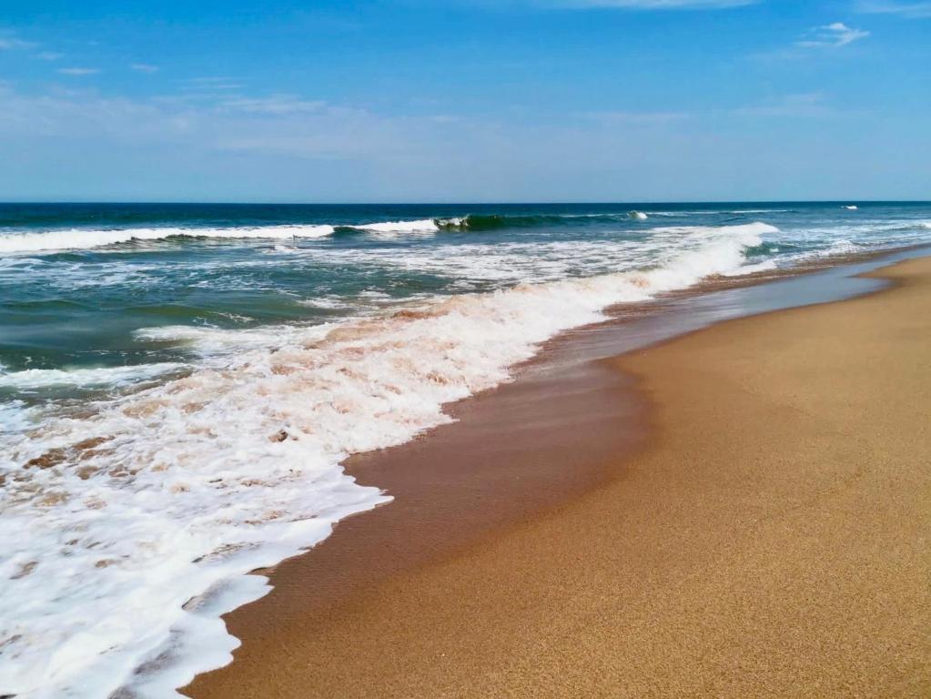 una playa con el océano y las olas en Blu Inn, en Punta del Este